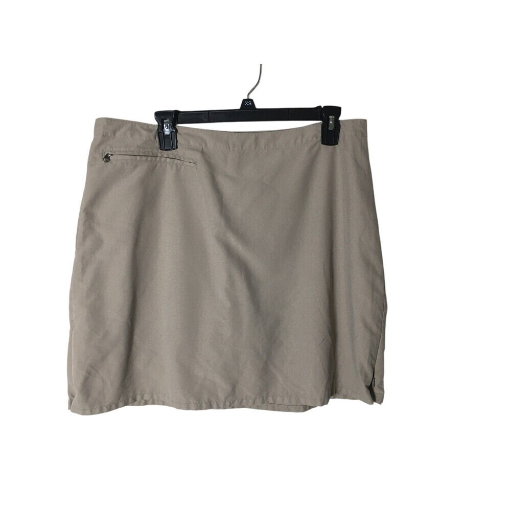 Patagonia Skort Skirt Women's Size 14 Beige Pockets Side Zip Closure
